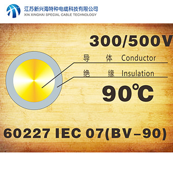 內(nèi)部布線用導體溫度為90℃的單芯實心導體無護套電纜